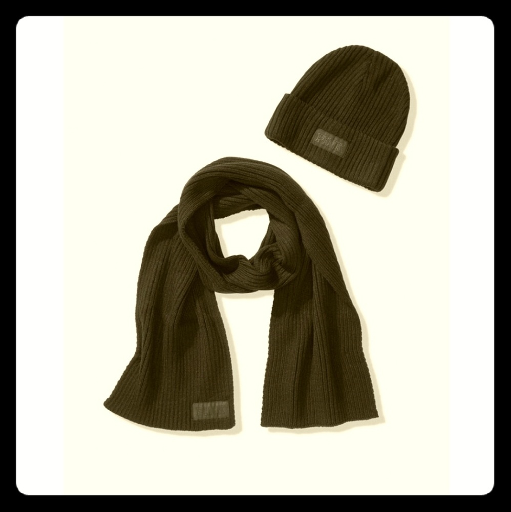 Victoria's Secret Pink scarf and beanie
